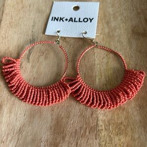Ink and Alloy coral beaded earrings